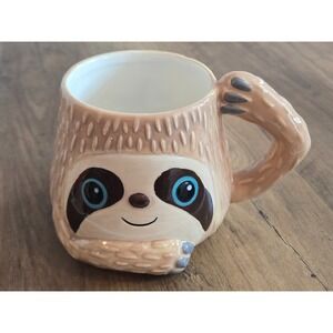 Boston Warehouse- Sloth: Live Slow 18oz Hand Painted Stoneware Mug - NEW